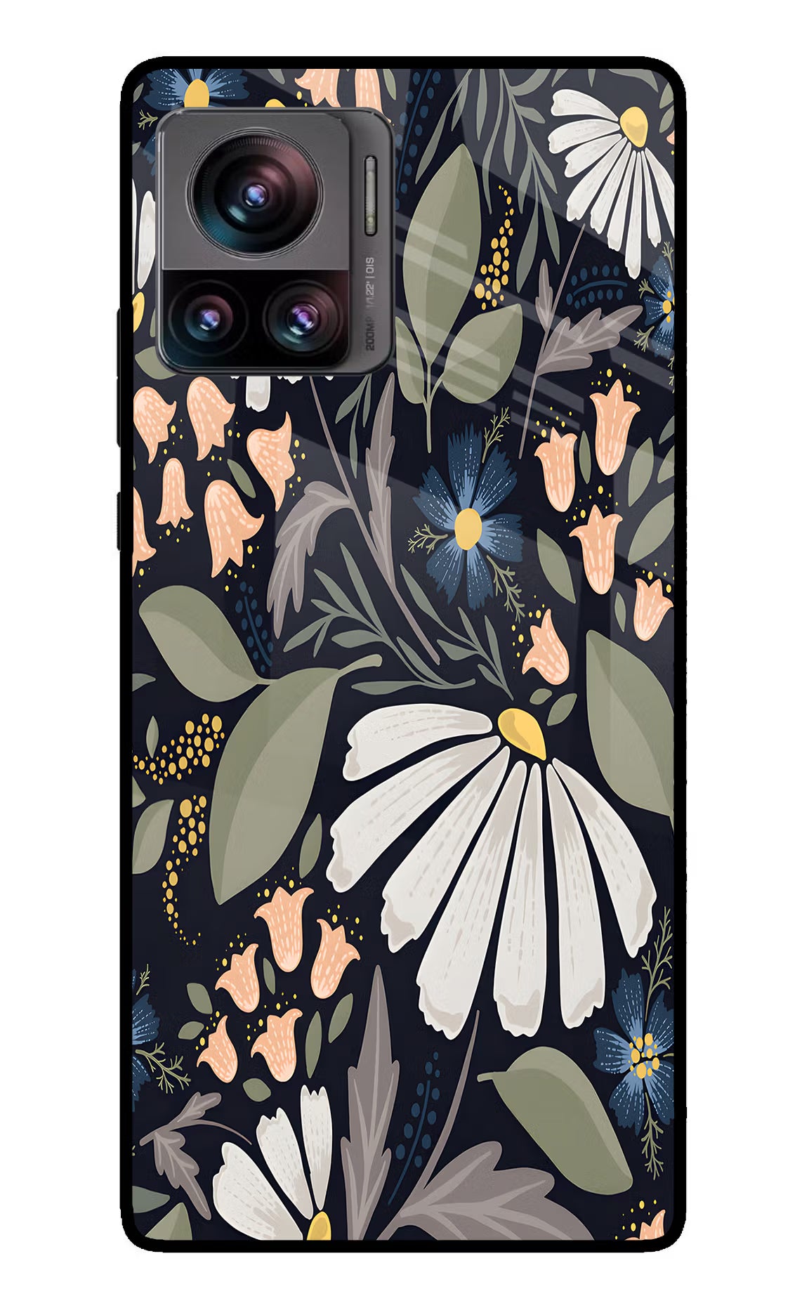 Flowers Art Moto Edge 30 Ultra Glass Case Back Cover by Casekaro
