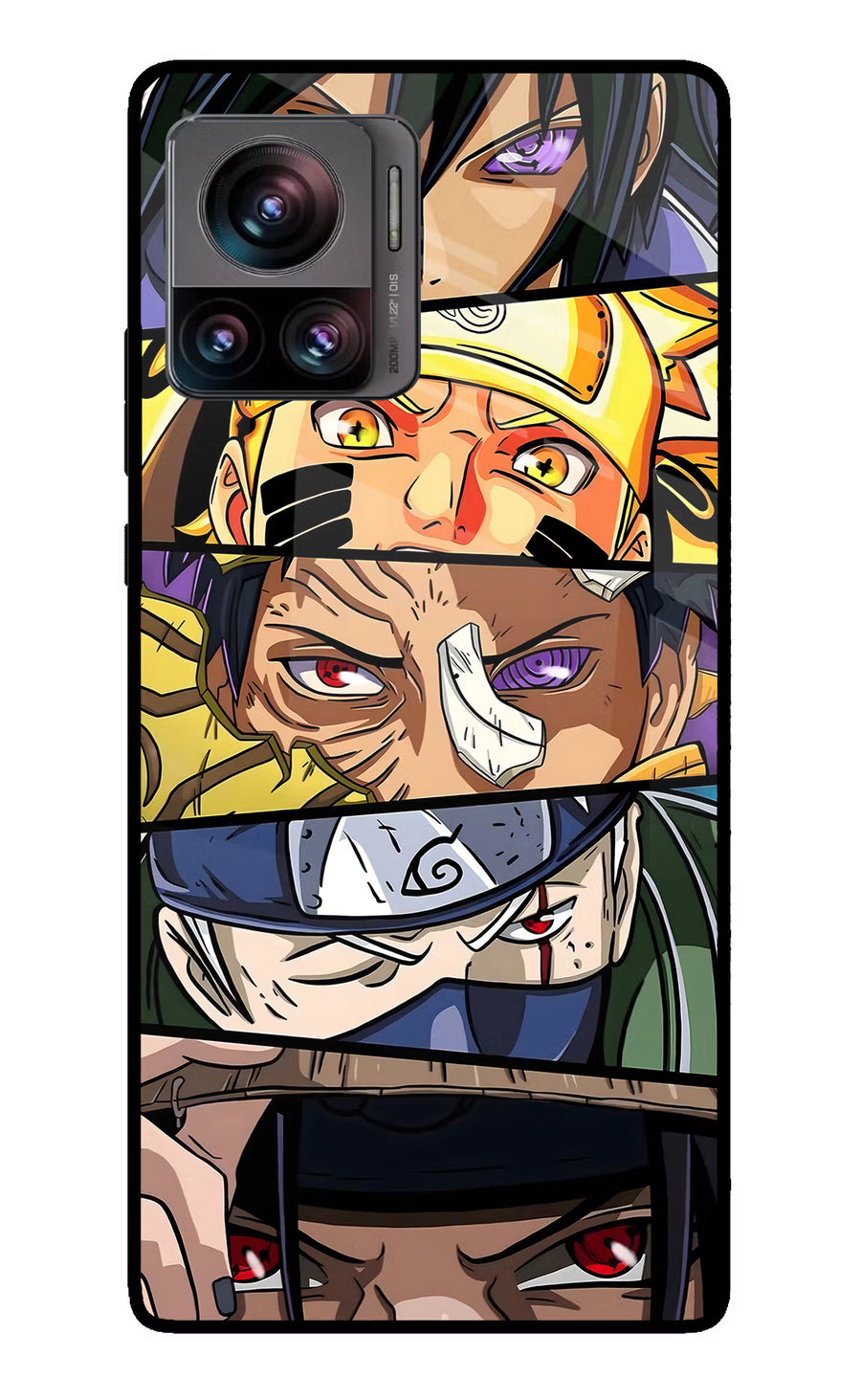 Naruto Character Moto Edge 30 Ultra Back Cover, Glass case