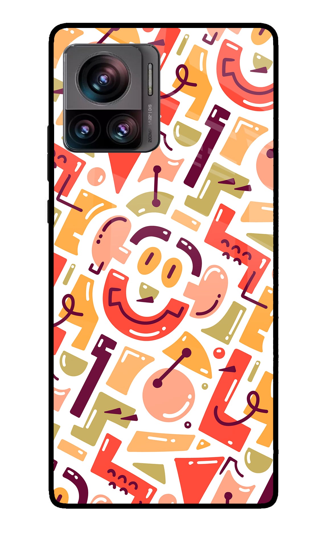 Doodle Pattern Moto Edge 30 Ultra Glass Case