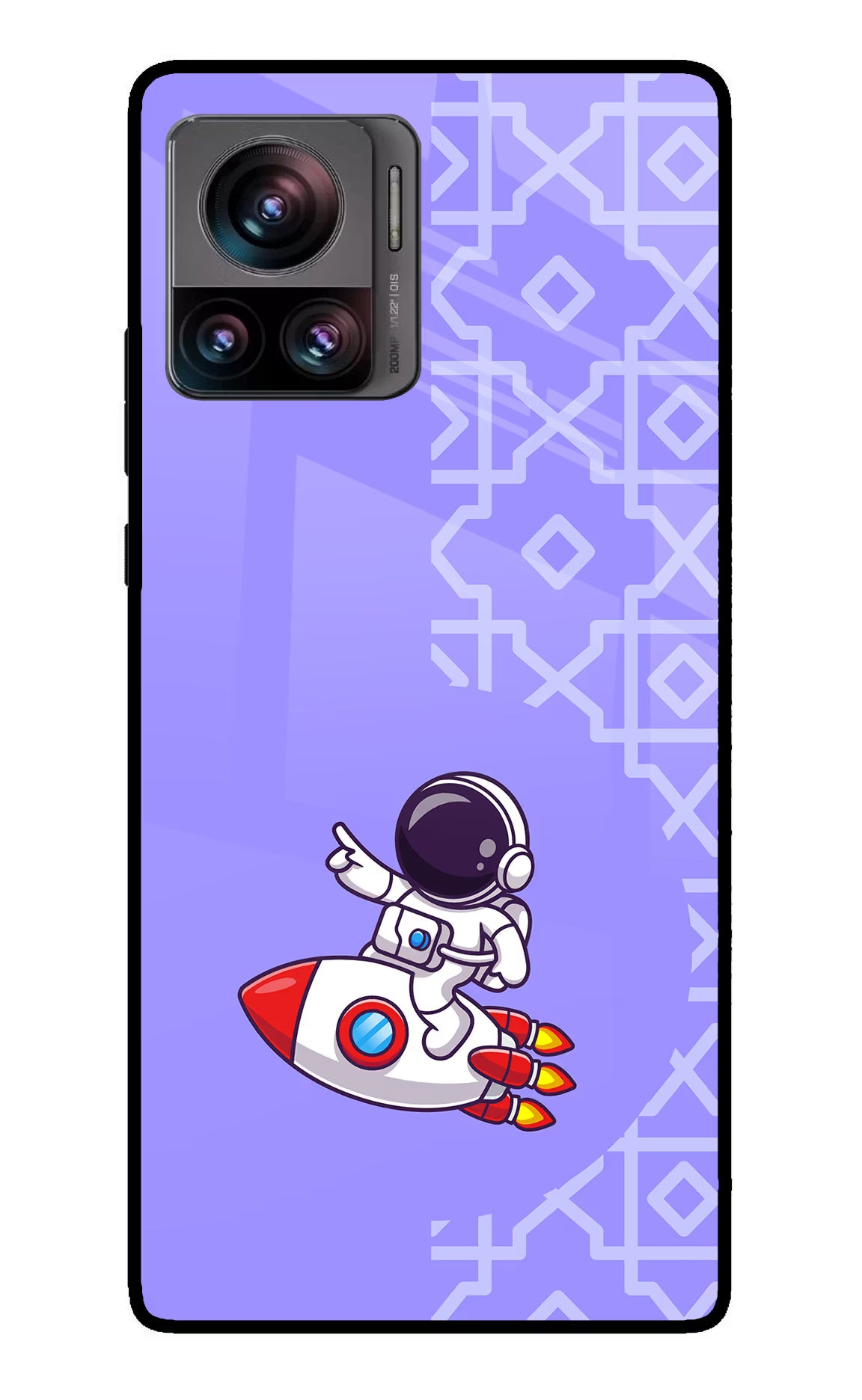 Cute Astronaut Moto Edge 30 Ultra Glass Case Back Cover by Casekaro