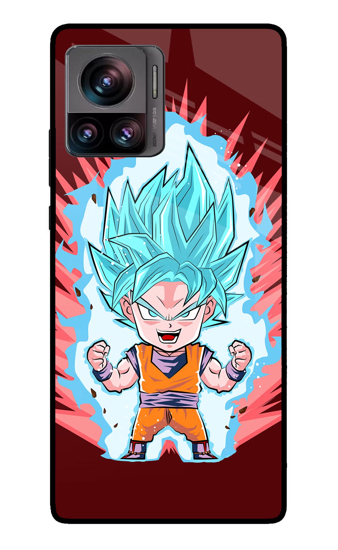 Goku Little Moto Edge 30 Ultra Glass Case Back Cover by Casekaro