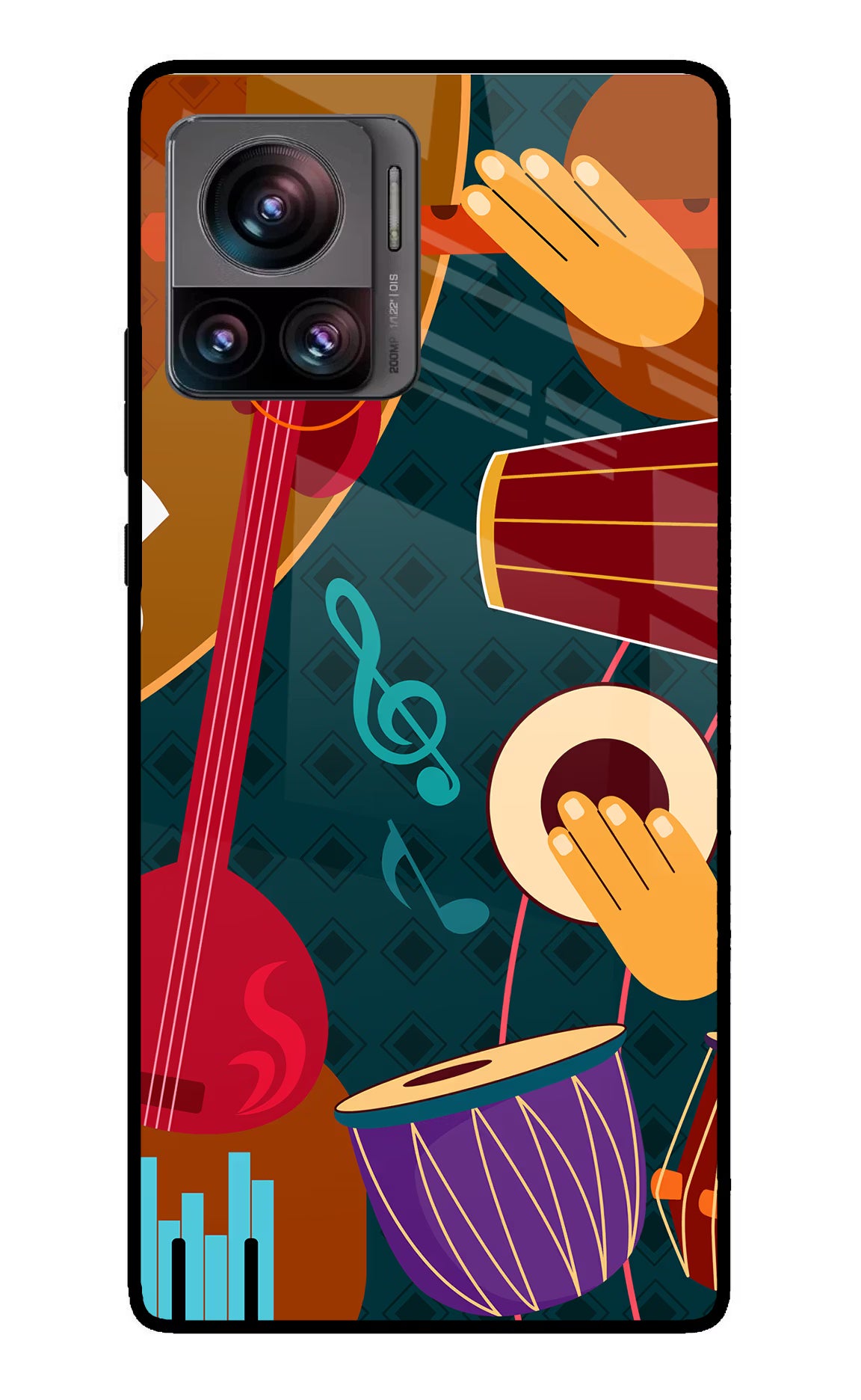 Music Instrument Moto Edge 30 Ultra Glass Case Back Cover by Casekaro