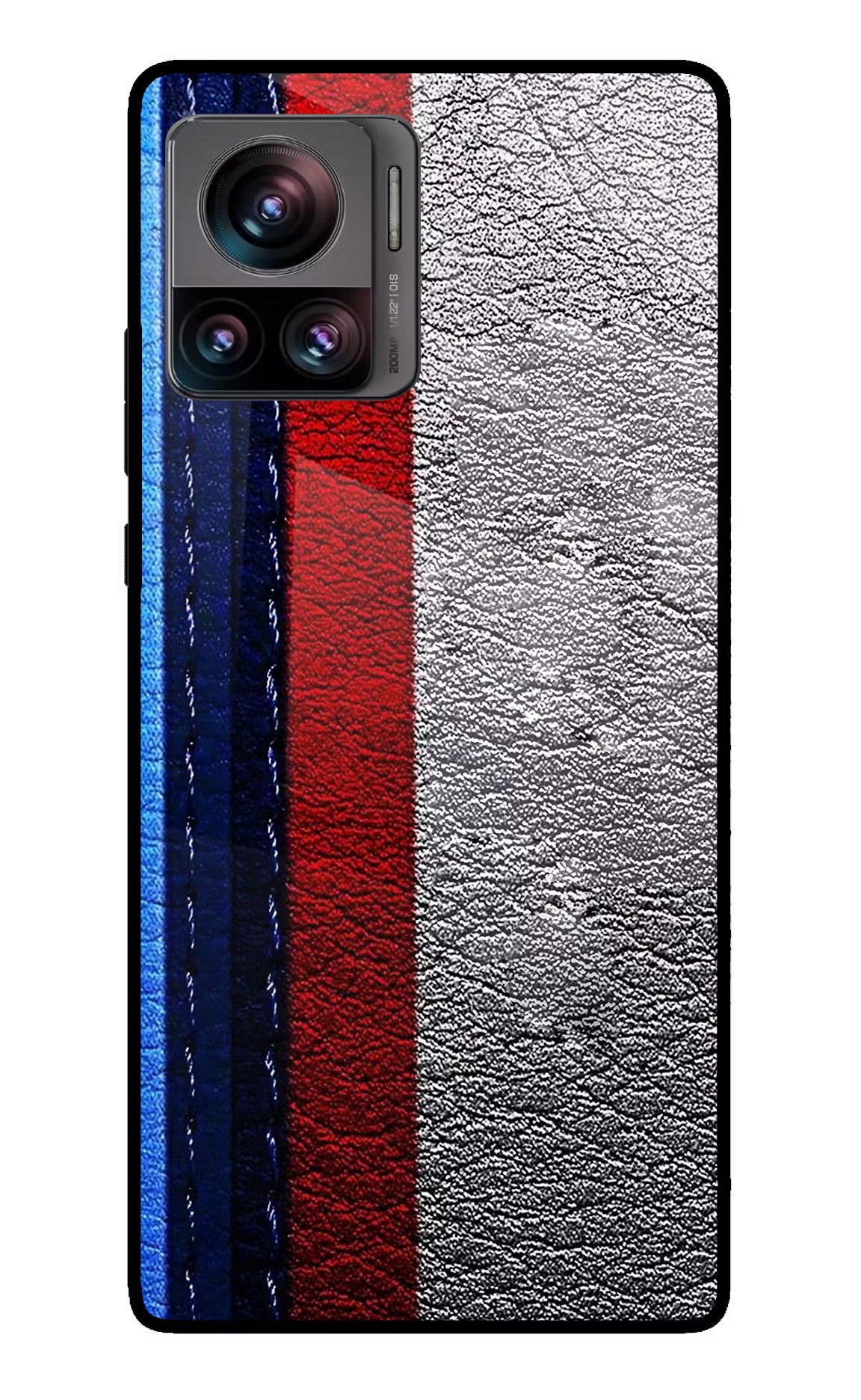 BMW Stripes Moto Edge 30 Ultra Glass Case Back Cover by Casekaro