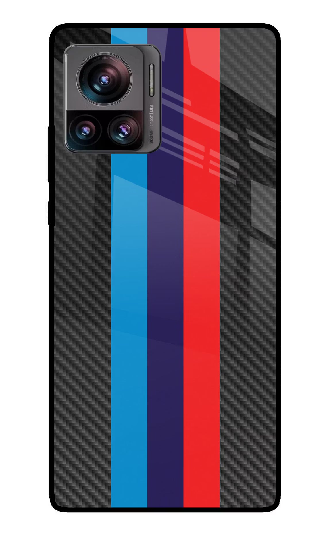 BMW Stripes Pattern Moto Edge 30 Ultra Glass Case Back Cover by Casekaro