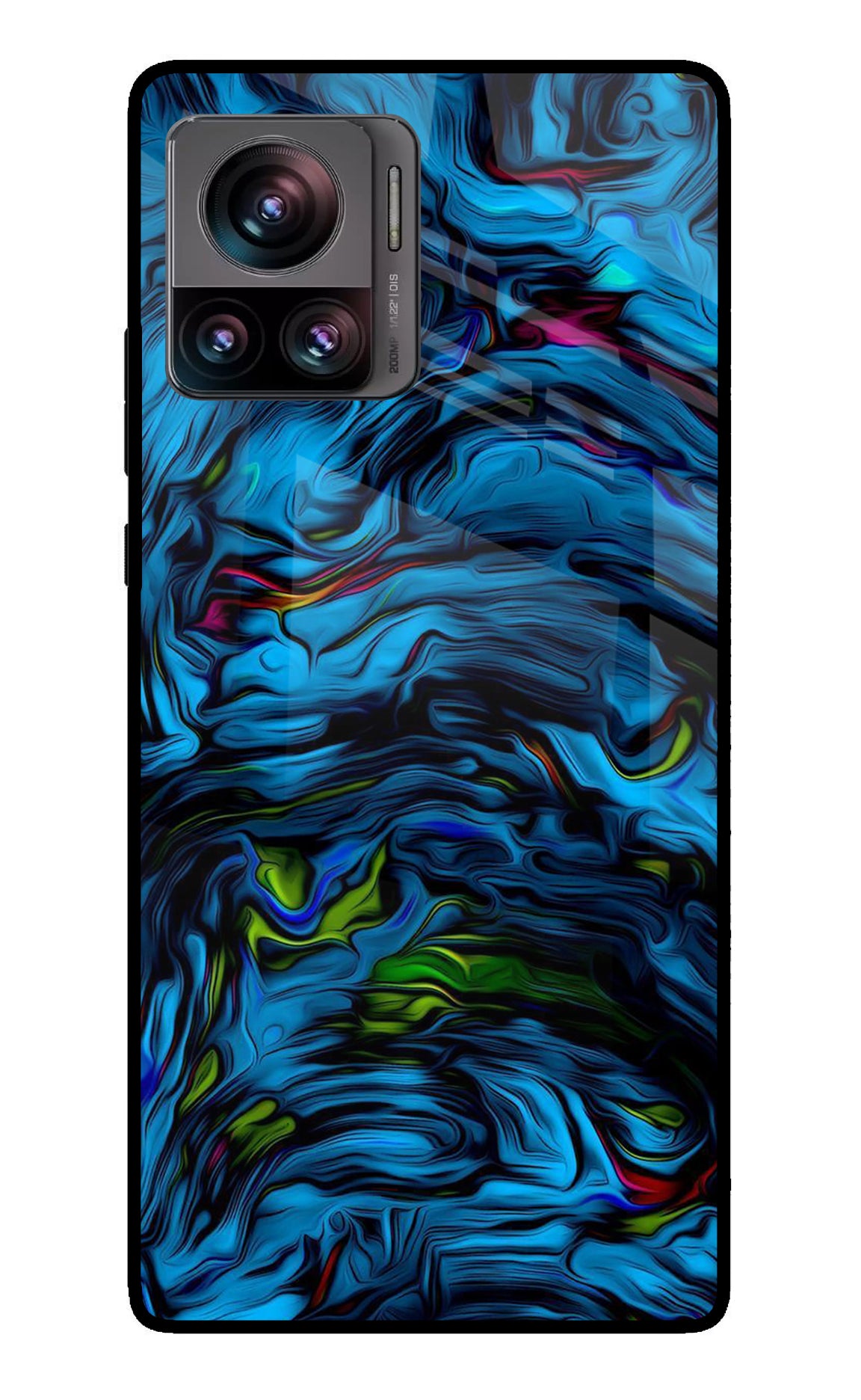 Dark Blue Abstract Moto Edge 30 Ultra Glass Case