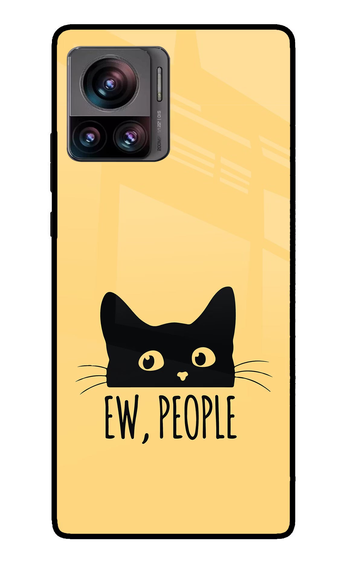 Ew People Catitude Moto Edge 30 Ultra Glass Case Back Cover by Casekaro
