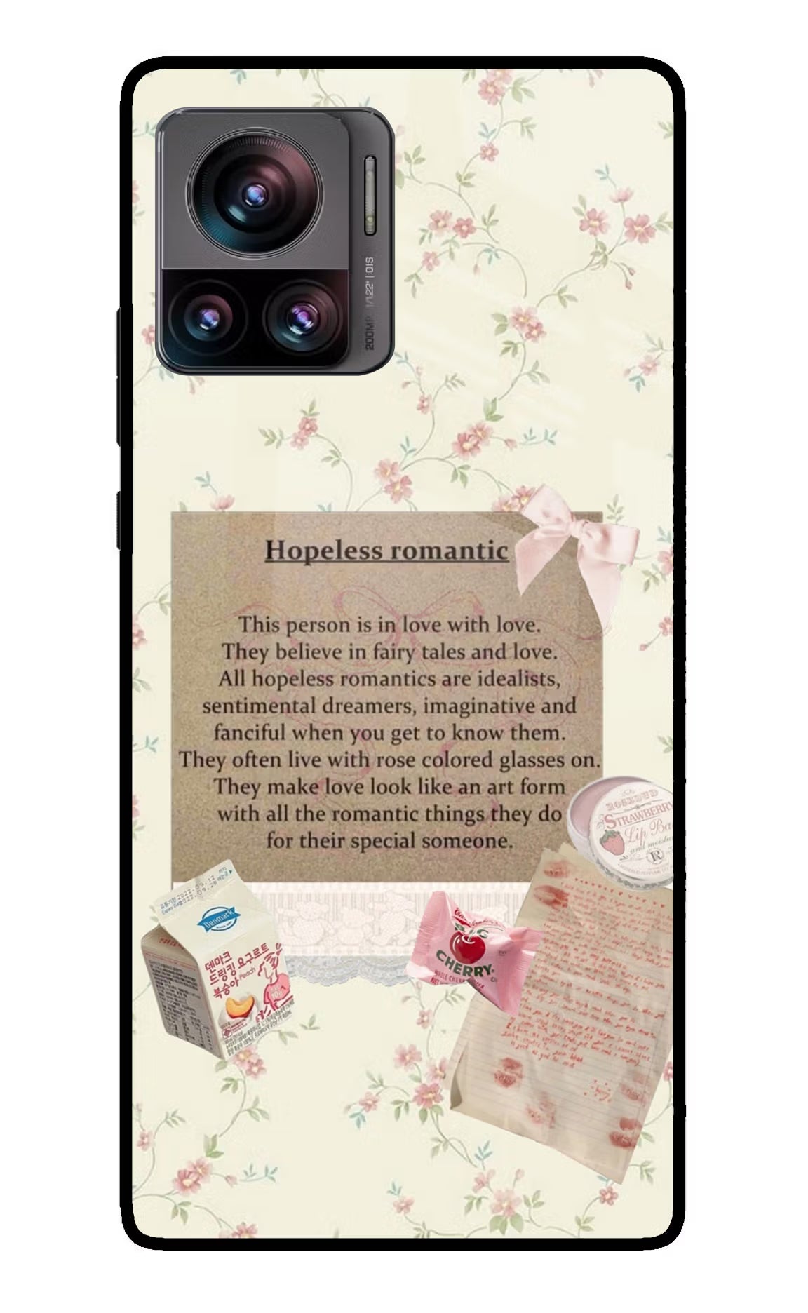 Hopeless Romantic Moto Edge 30 Ultra Glass Case Back Cover by Casekaro