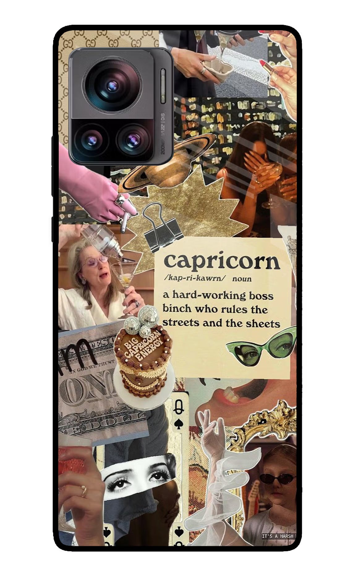 Capricorn Zodiac Moto Edge 30 Ultra Glass Case Back Cover by Casekaro