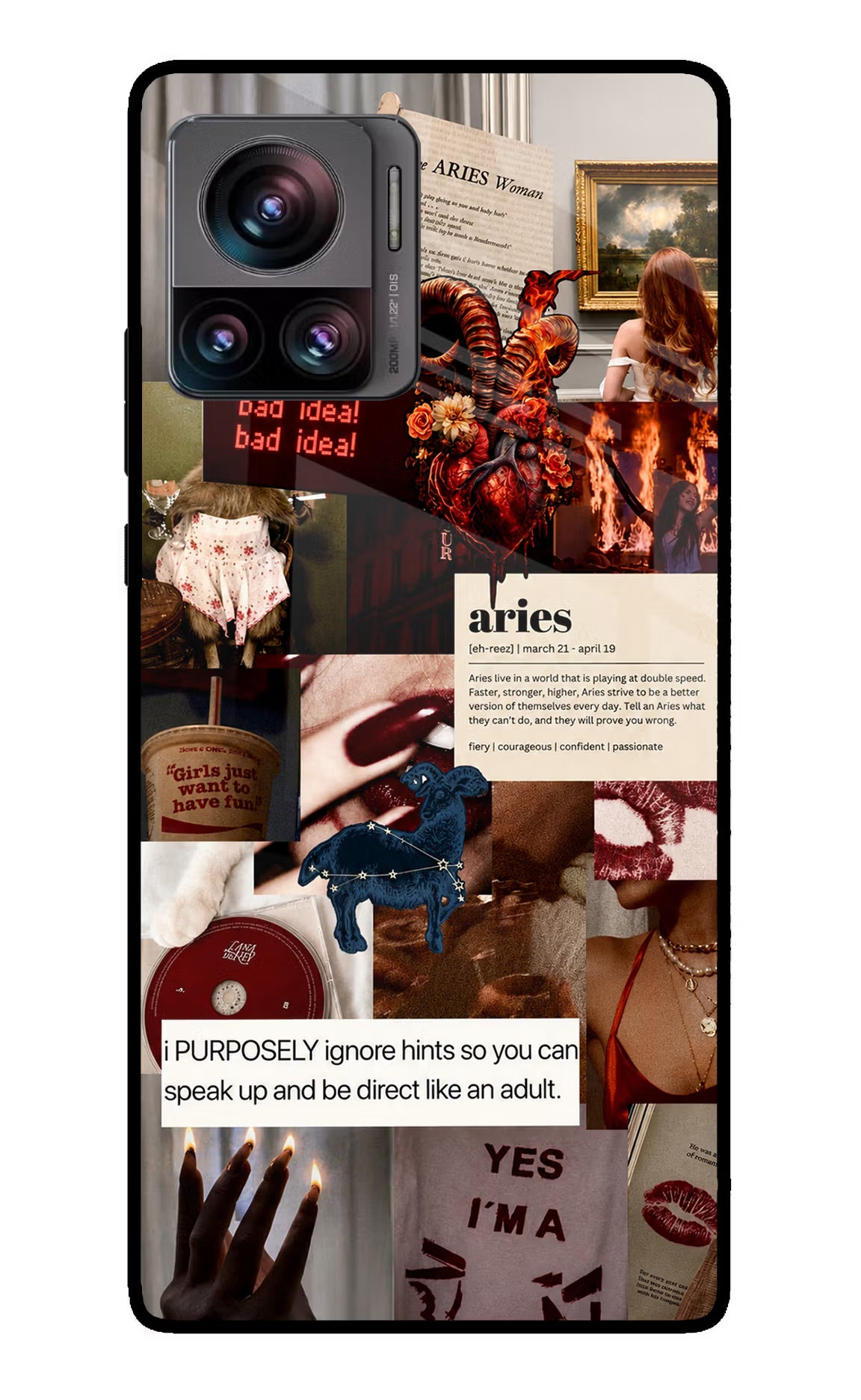 Zodiac Aries Moto Edge 30 Ultra Glass Case