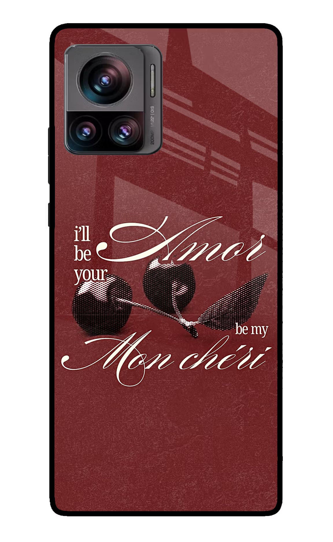 Velvet Cherry Moto Edge 30 Ultra Glass Case