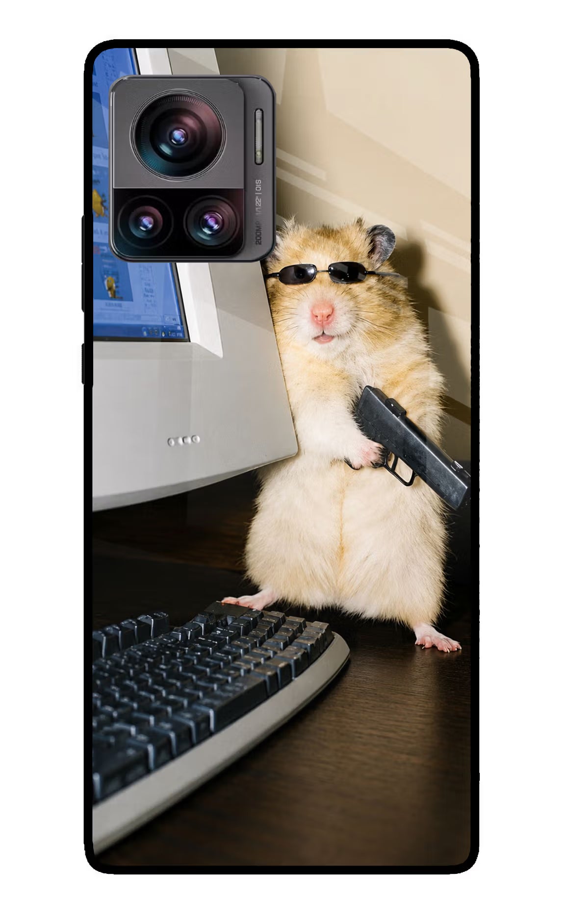 Hacker Hamster Moto Edge 30 Ultra Glass Case