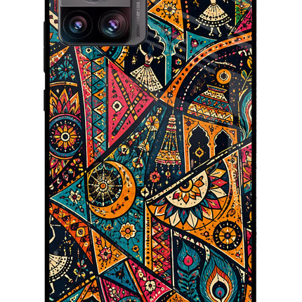 Folk Print Moto Edge 30 Ultra Glass Case