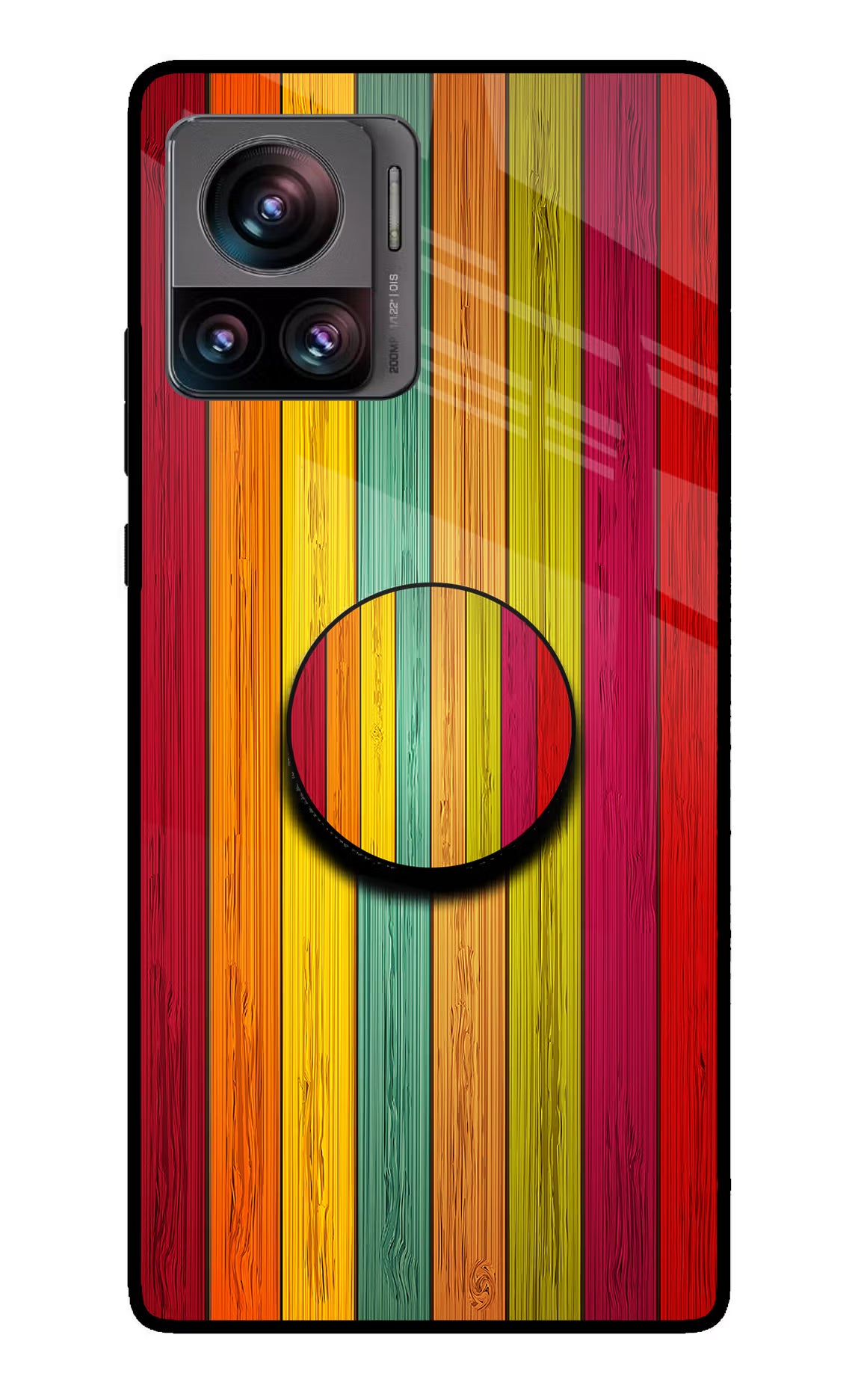 Multicolor Wooden Moto Edge 30 Ultra Pop Case by Casekaro