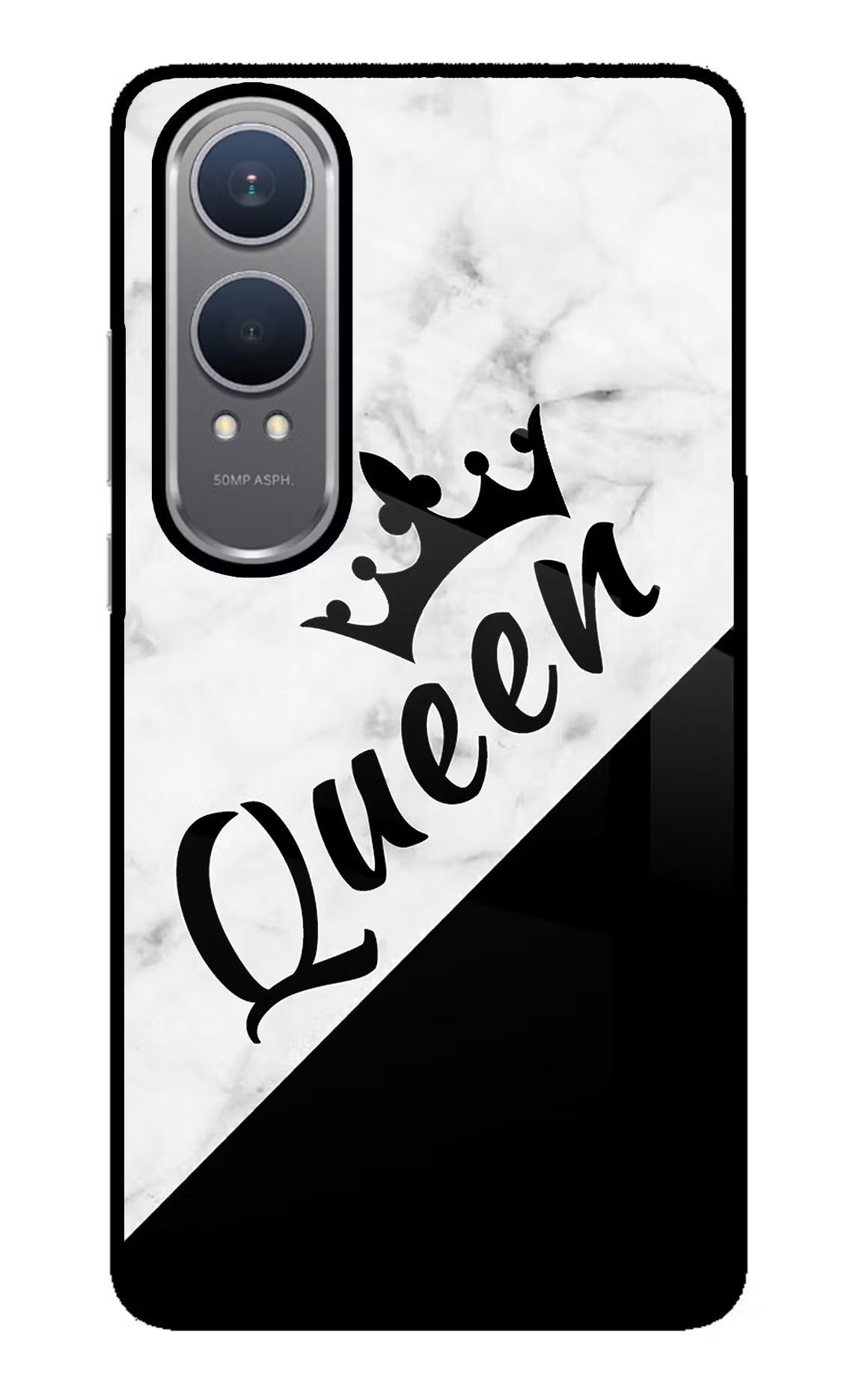 Queen OnePlus Nord CE4 Lite Glass Case Back Cover by Casekaro