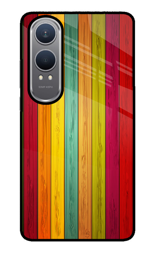 Multicolor Wooden OnePlus Nord CE4 Lite Glass Case