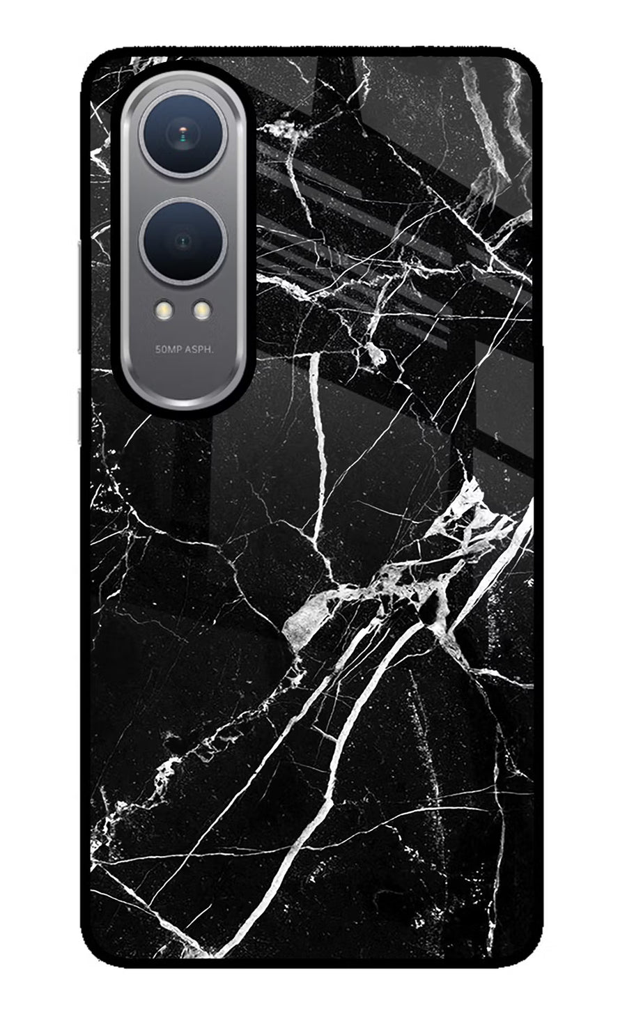 Black Marble Pattern OnePlus Nord CE4 Lite Back Cover, Glass case