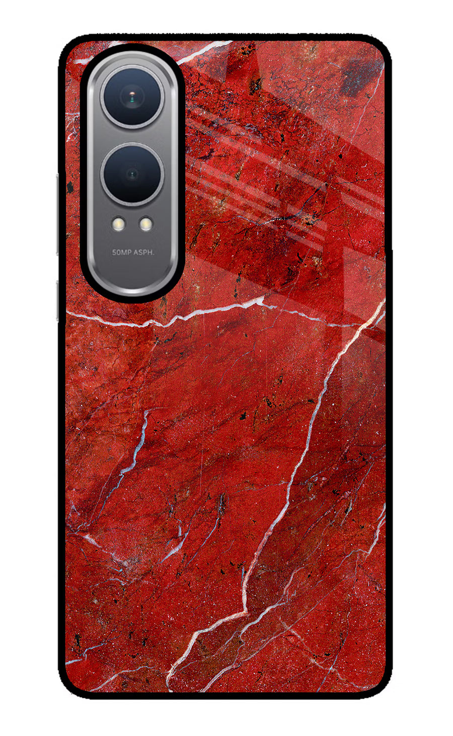 Red Marble Design OnePlus Nord CE4 Lite Back Cover, Glass case