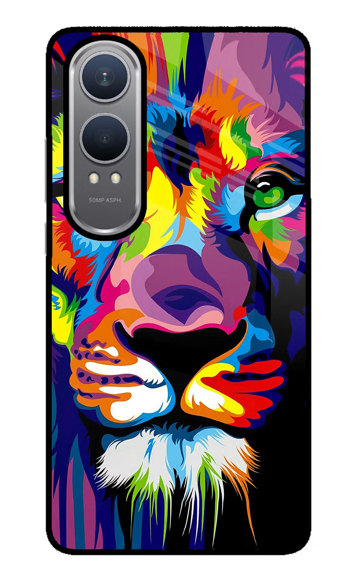 Lion OnePlus Nord CE4 Lite Glass Case Back Cover by Casekaro