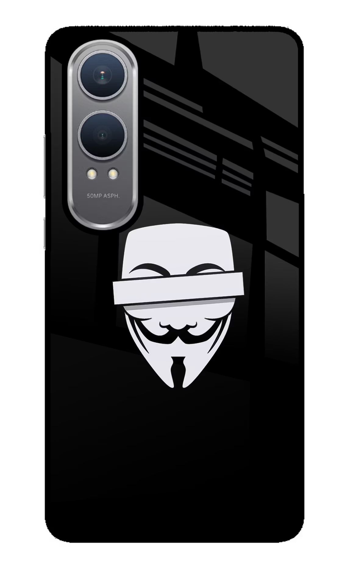Anonymous Face OnePlus Nord CE4 Lite Glass Case Back Cover by Casekaro