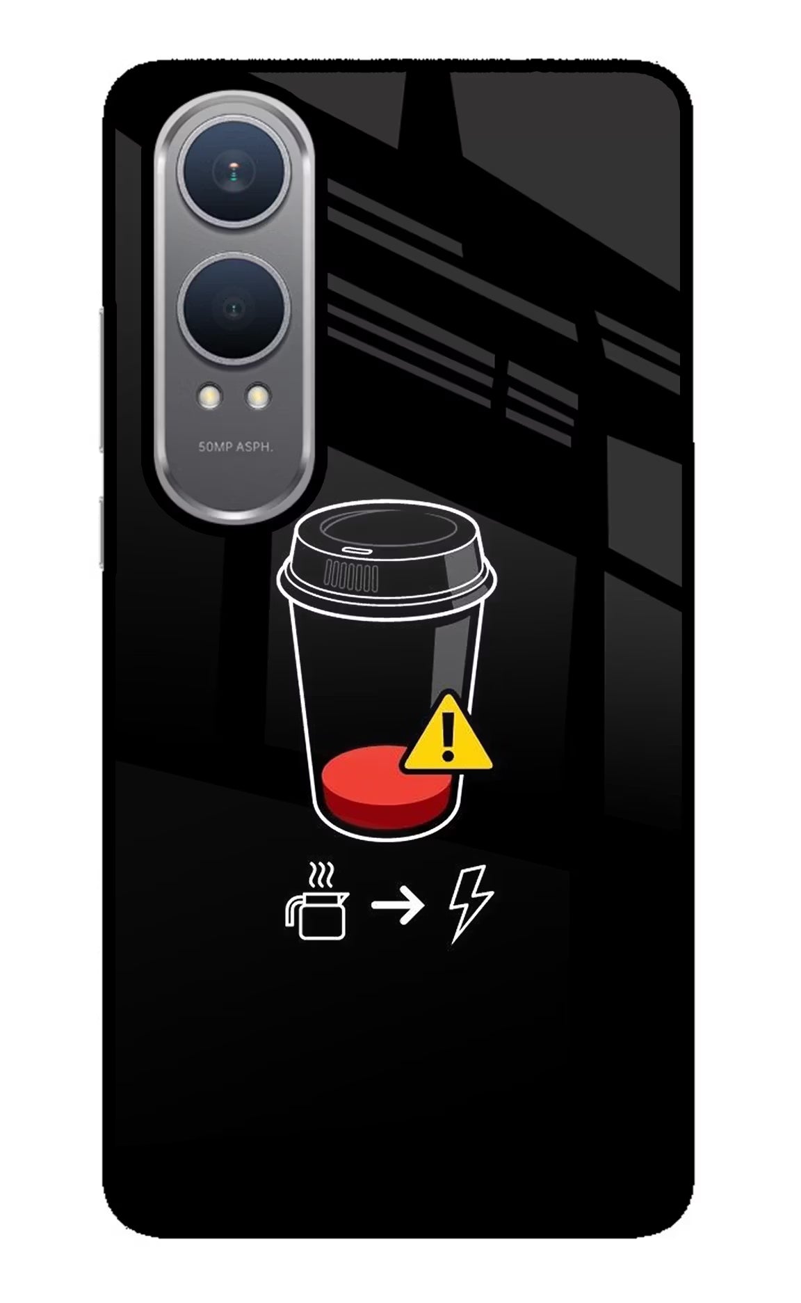 Coffee OnePlus Nord CE4 Lite Glass Case Back Cover by Casekaro