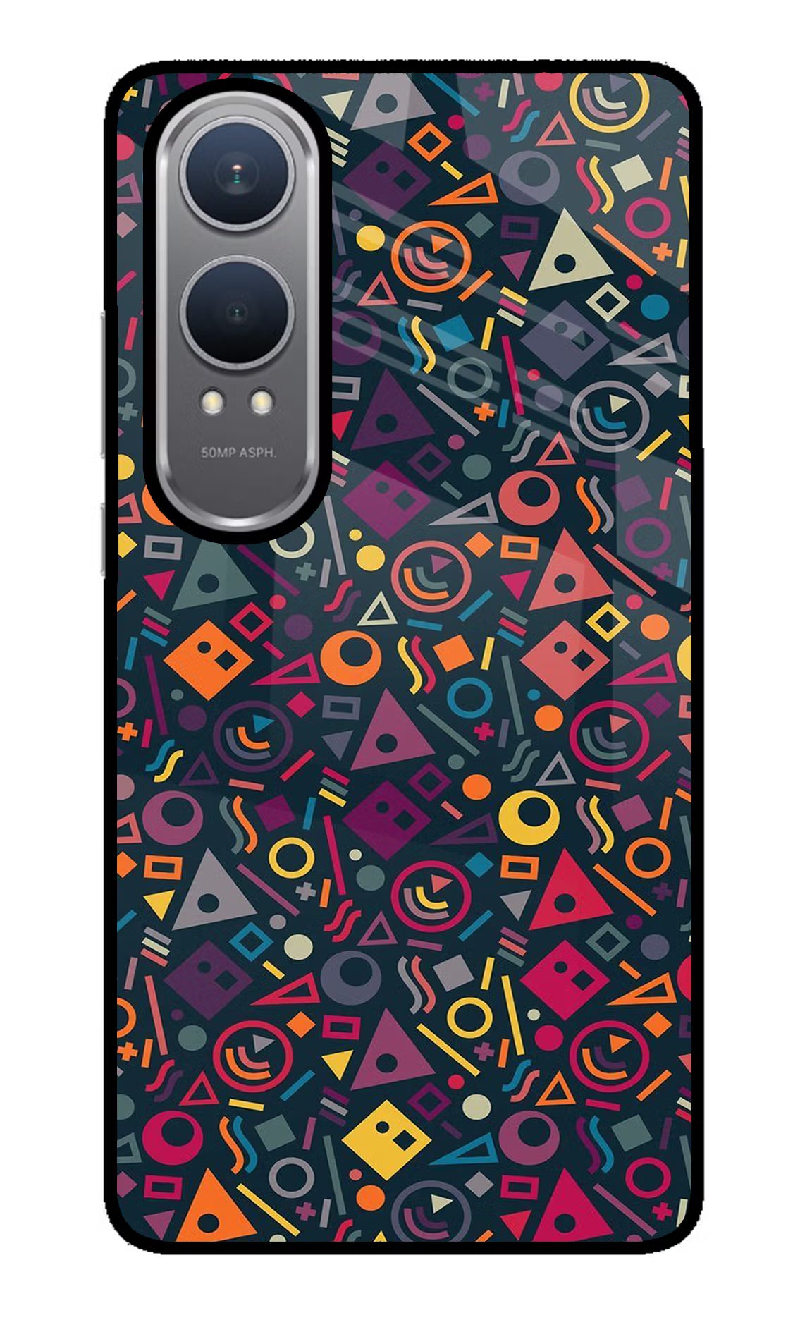 Geometric Abstract OnePlus Nord CE4 Lite Glass Case Back Cover by Casekaro