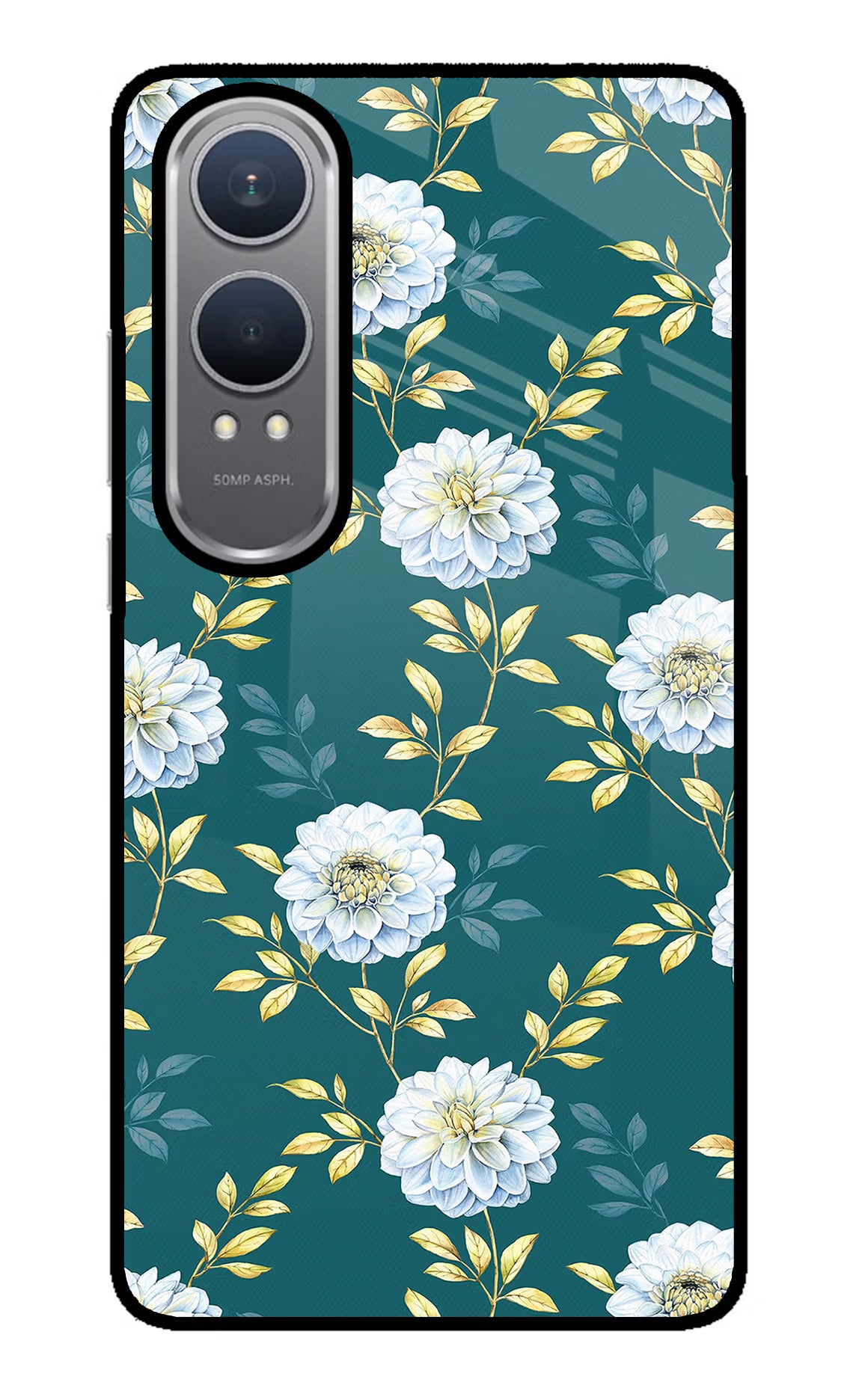 Flowers OnePlus Nord CE4 Lite Glass Case Back Cover by Casekaro