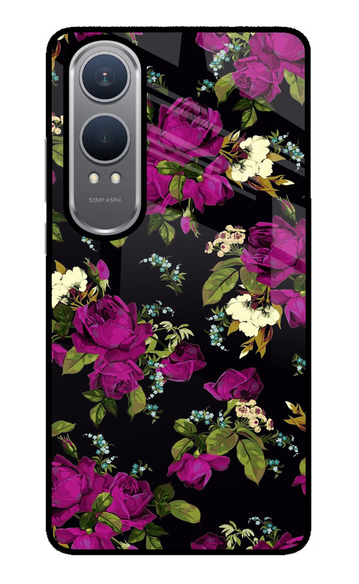 Flowers OnePlus Nord CE4 Lite Glass Case Back Cover by Casekaro