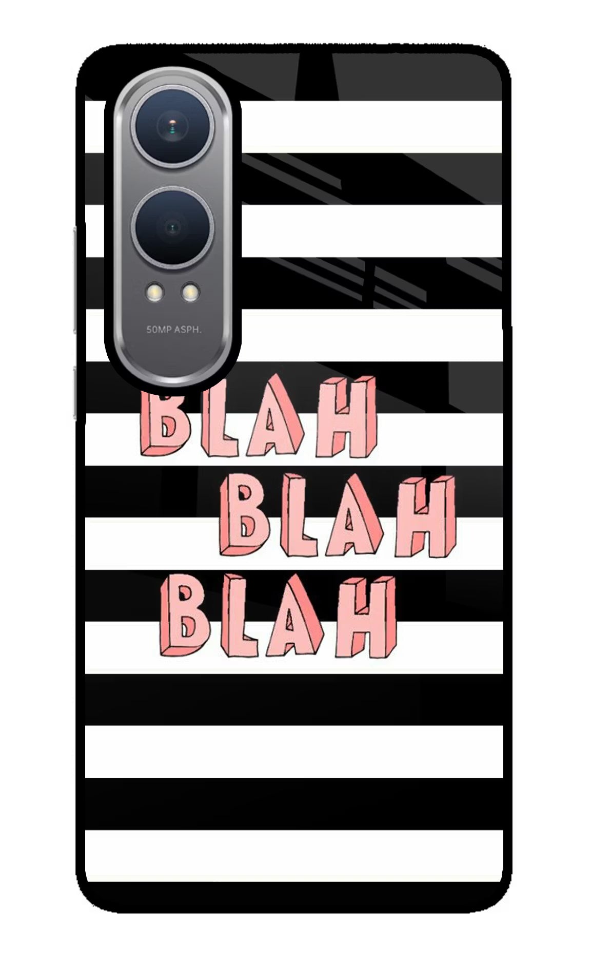 Blah Blah Blah OnePlus Nord CE4 Lite Glass Case Back Cover by Casekaro