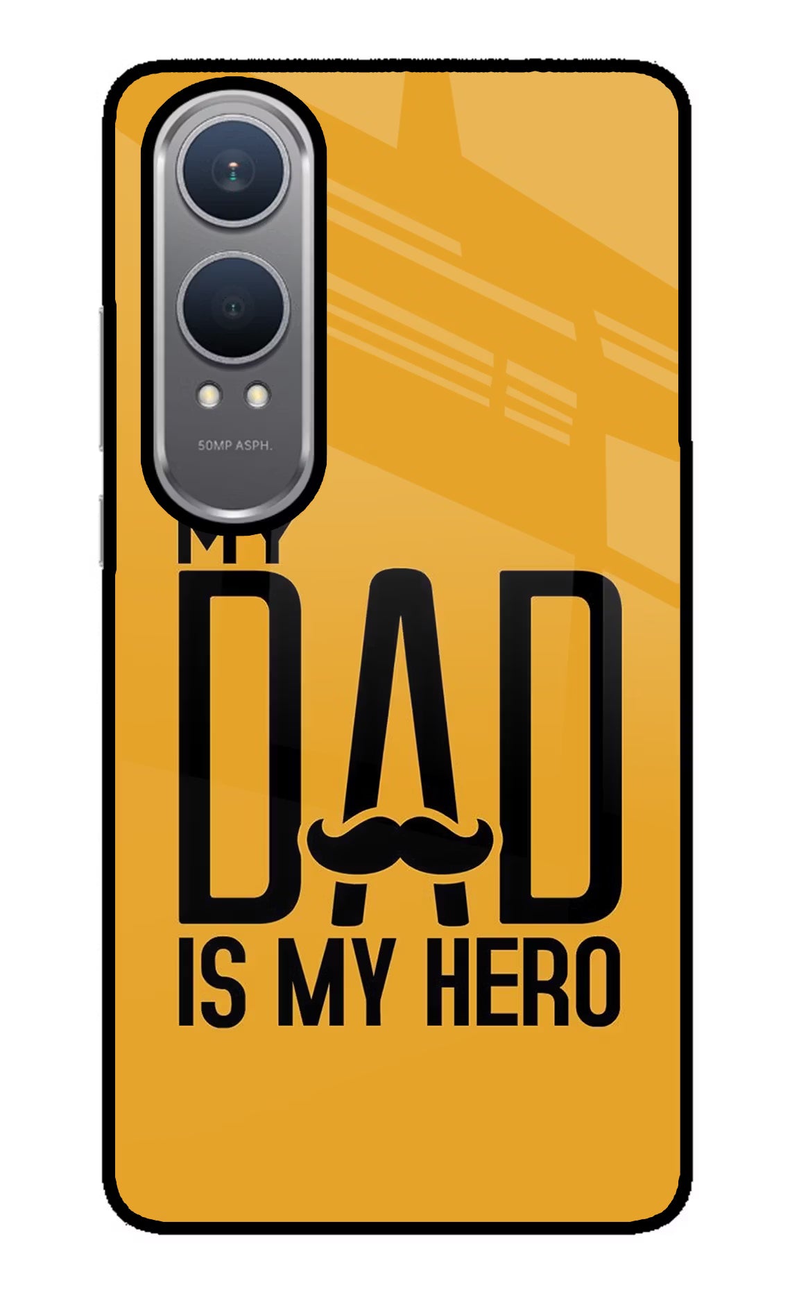 My Dad Is My Hero OnePlus Nord CE4 Lite Glass Case Back Cover by Casekaro