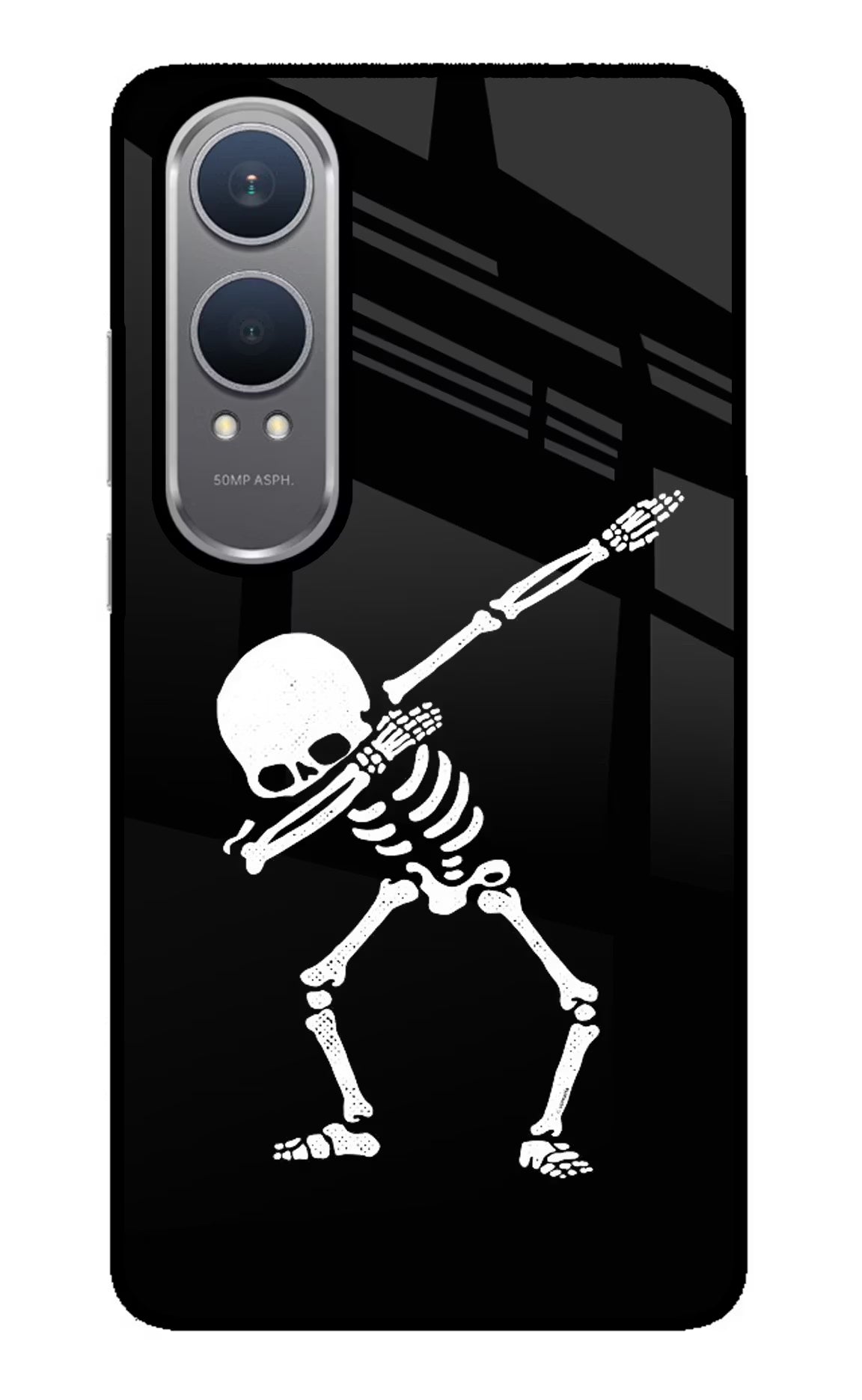 Dabbing Skeleton Art OnePlus Nord CE4 Lite Glass Case Back Cover by Casekaro