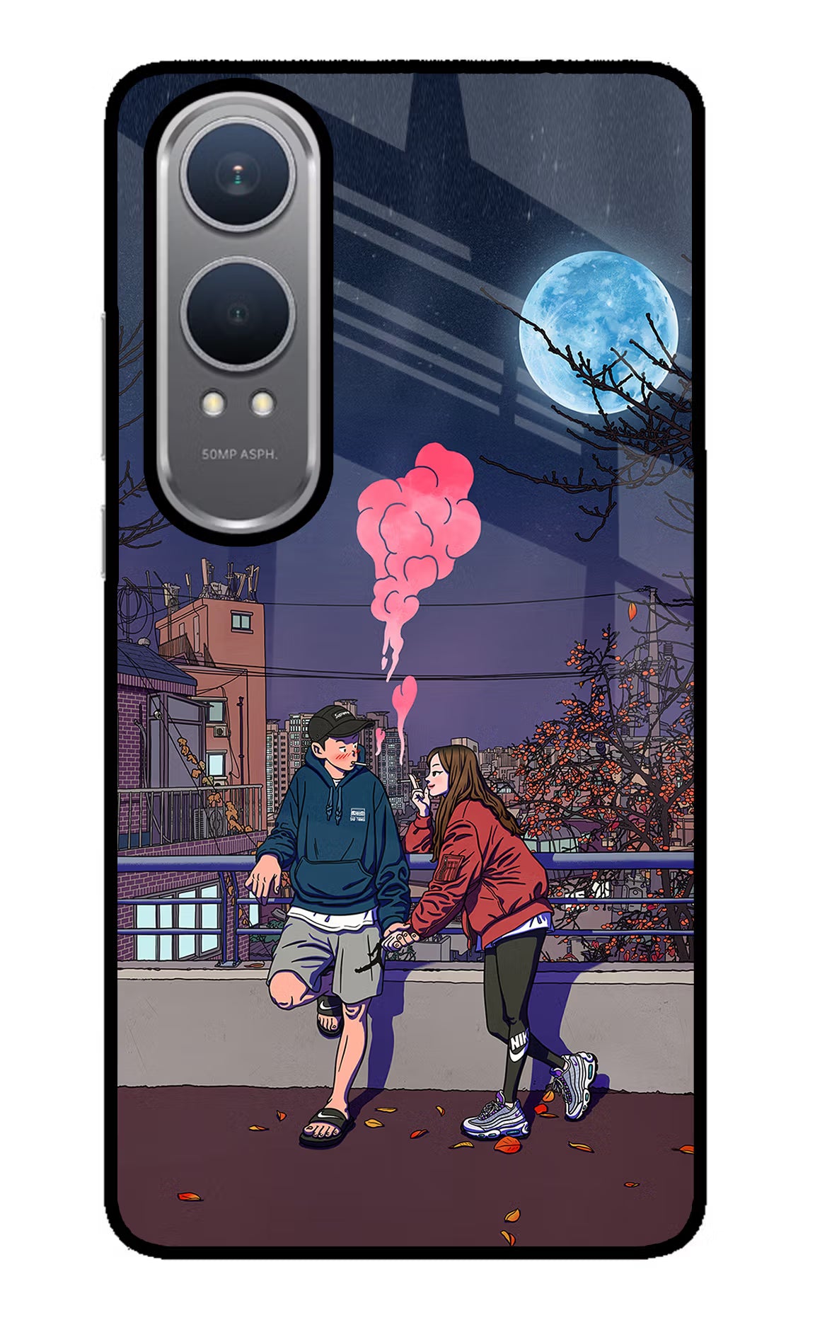 Chilling Couple OnePlus Nord CE4 Lite Glass Case Back Cover by Casekaro