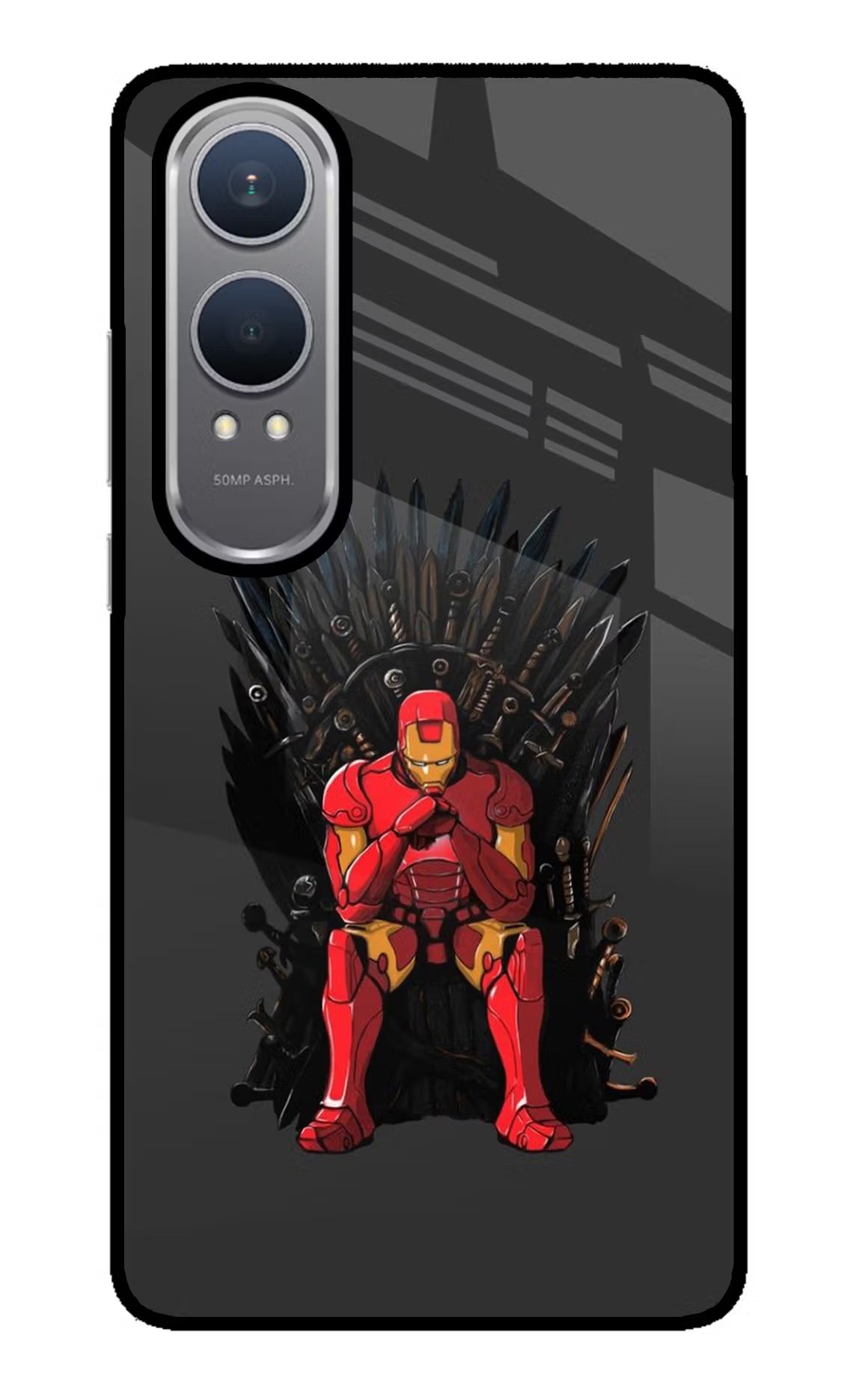 Ironman Throne OnePlus Nord CE4 Lite Glass Case Back Cover by Casekaro