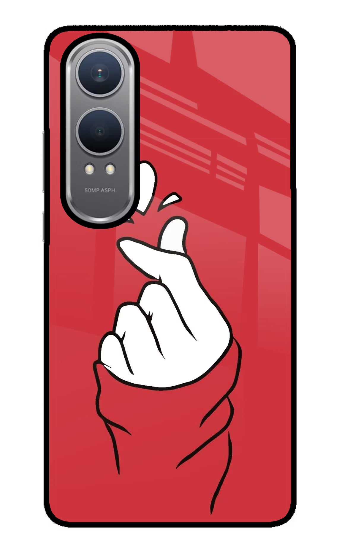 Korean Love Sign OnePlus Nord CE4 Lite Glass Case Back Cover by Casekaro
