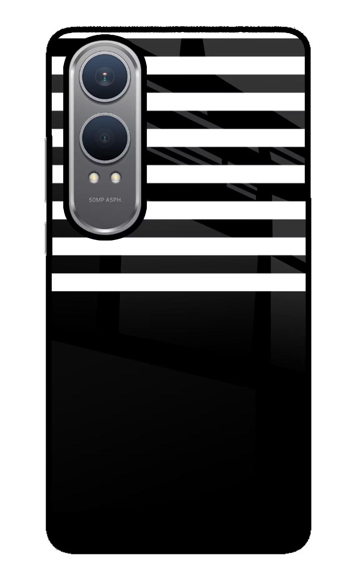 Black and White Print OnePlus Nord CE4 Lite Glass Case Back Cover by Casekaro