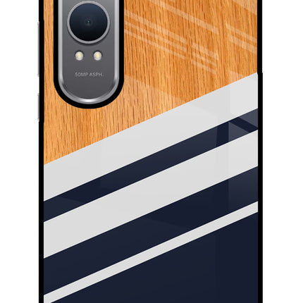 Blue and white wooden OnePlus Nord CE4 Lite Glass Case