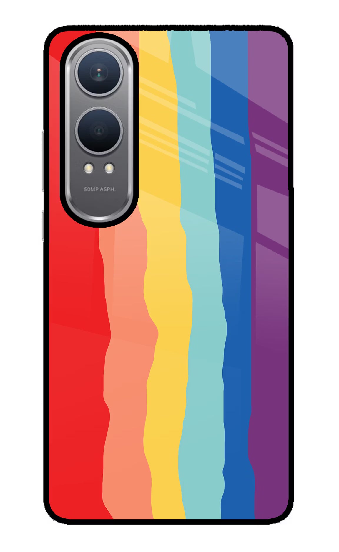 Rainbow OnePlus Nord CE4 Lite Glass Case Back Cover by Casekaro