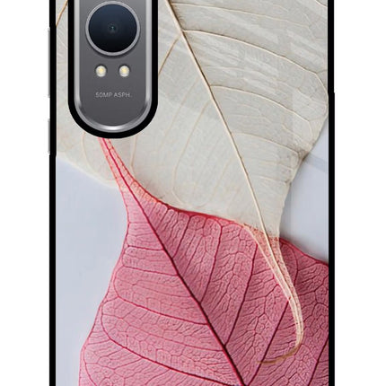 White Pink Leaf OnePlus Nord CE4 Lite Glass Case