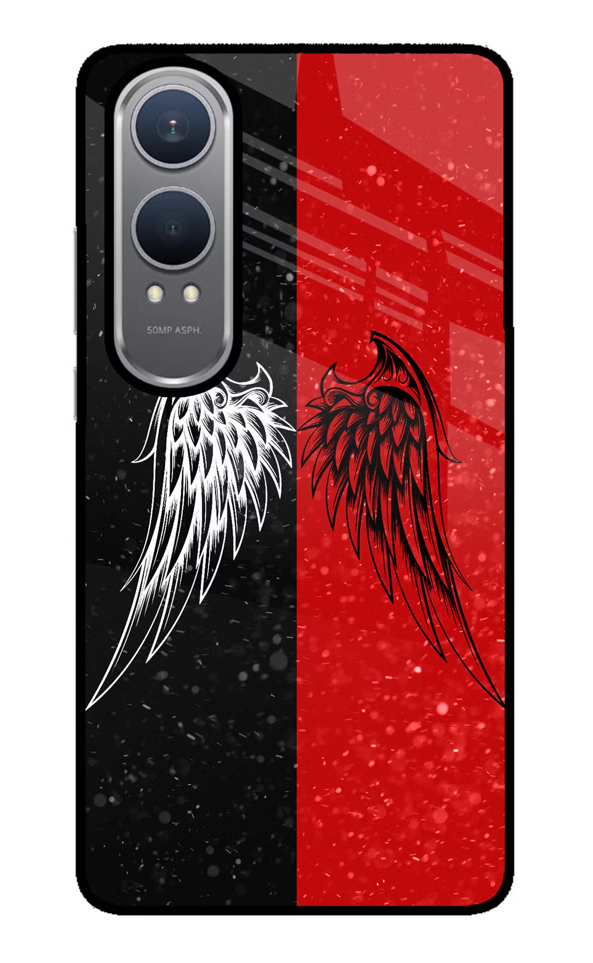 Wings OnePlus Nord CE4 Lite Glass Case Back Cover by Casekaro