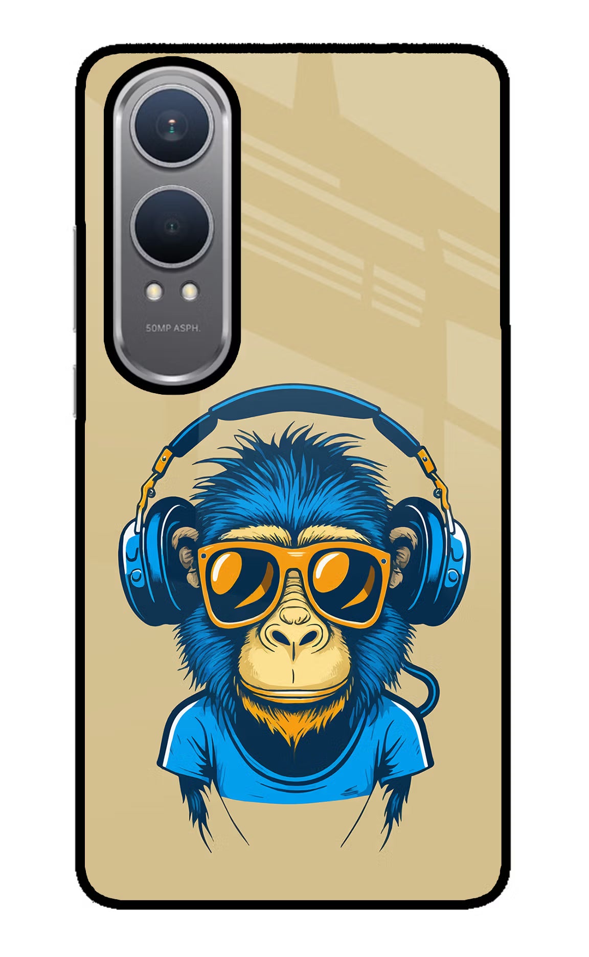Monkey Headphone OnePlus Nord CE4 Lite Glass Case Back Cover by Casekaro
