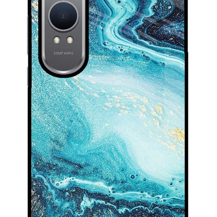 Blue Glitter Marble OnePlus Nord CE4 Lite Glass Case