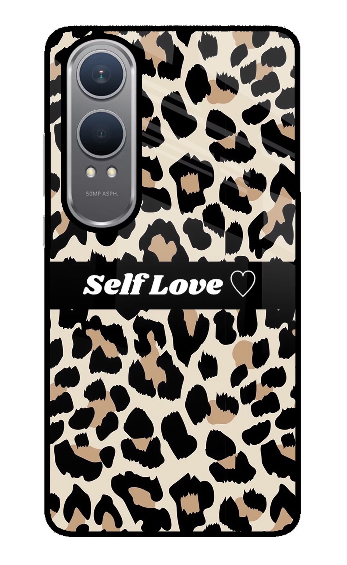 Leopard Print Self Love OnePlus Nord CE4 Lite Glass Case Back Cover by Casekaro