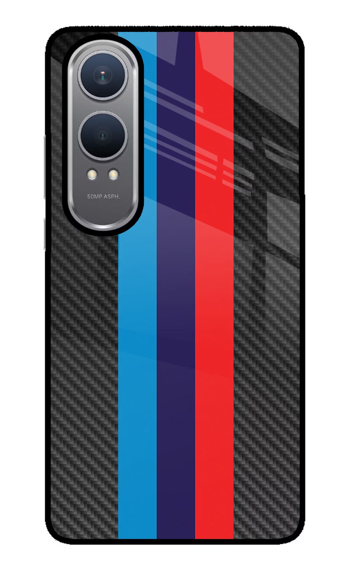 BMW Stripes Pattern OnePlus Nord CE4 Lite Glass Case Back Cover by Casekaro