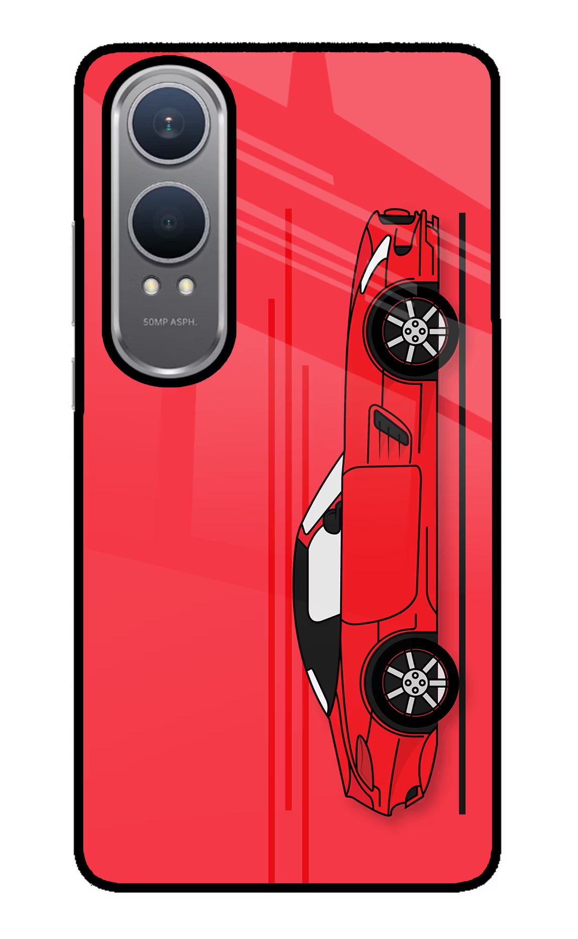 Red Velocity OnePlus Nord CE4 Lite Glass Case Back Cover by Casekaro