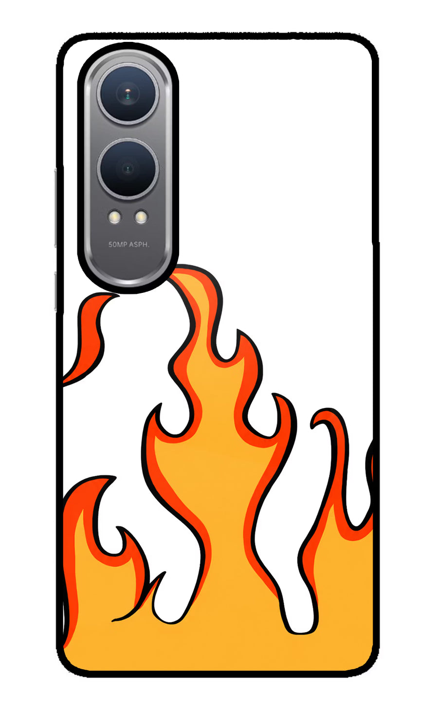 Fired Up – White OnePlus Nord CE4 Lite Back Cover, Glass case
