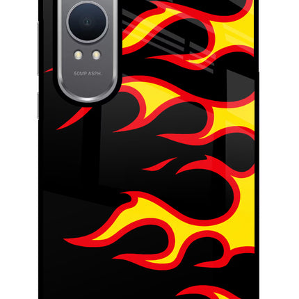 Side Sweep Flames OnePlus Nord CE4 Lite Glass Case