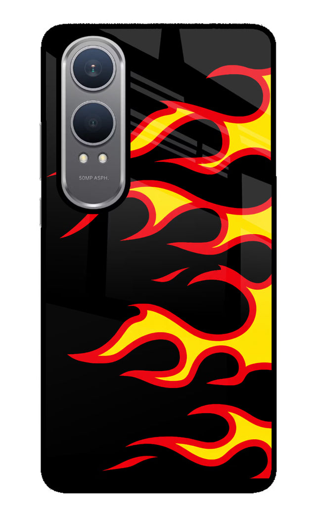Side Sweep Flames OnePlus Nord CE4 Lite Glass Case