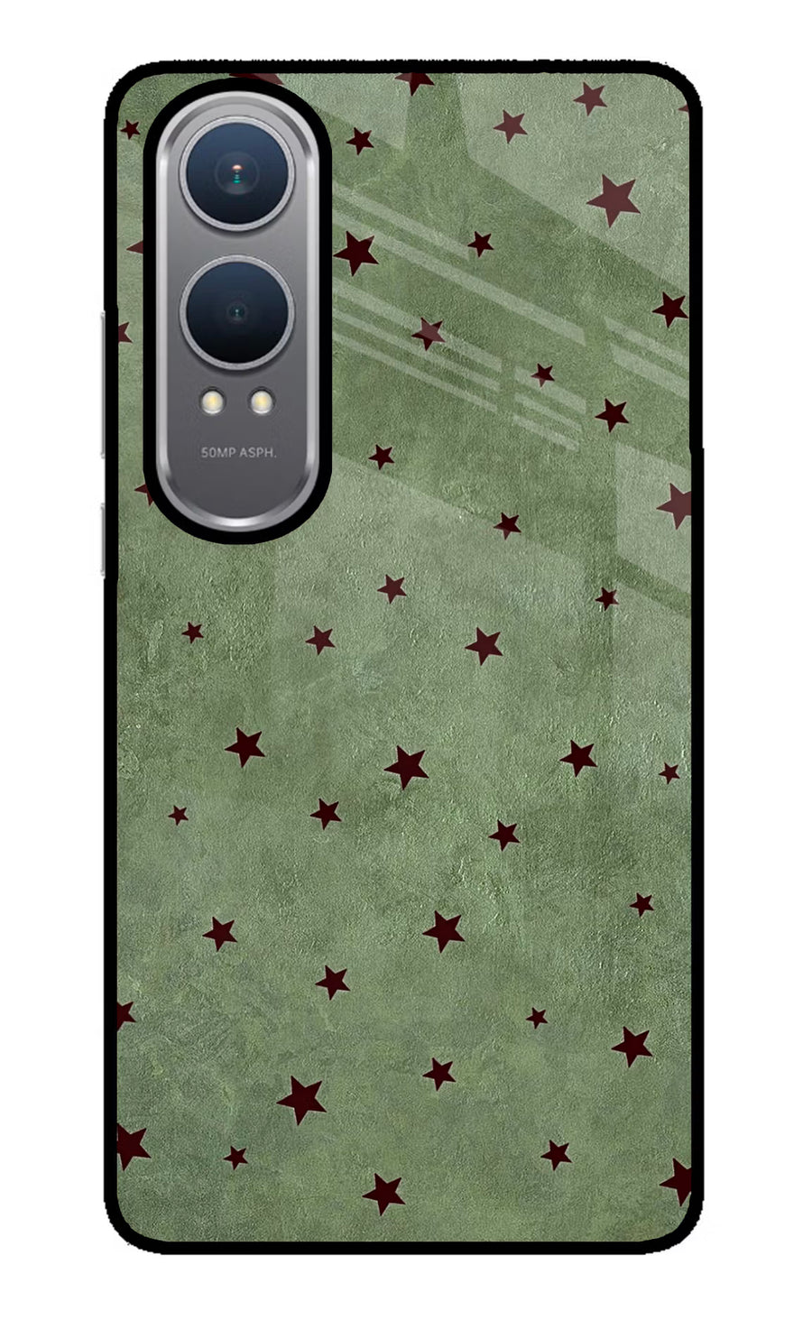 Green Stars OnePlus Nord CE4 Lite Back Cover, Glass case