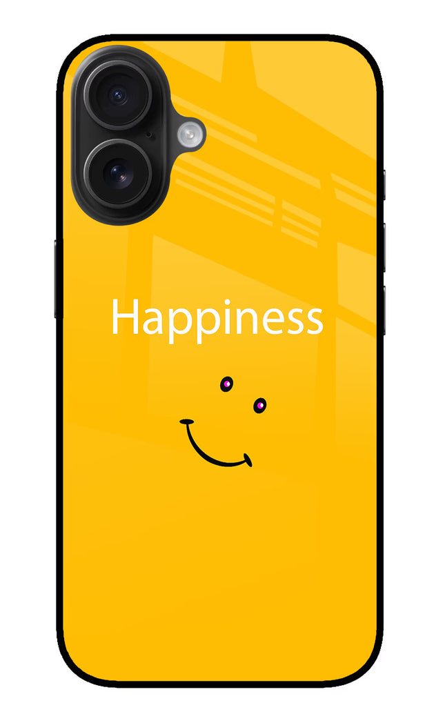 Happiness With Smiley iPhone 16 Glass Case