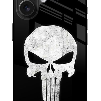 Punisher Skull iPhone 16 Glass Case Back Cover by Casekaro