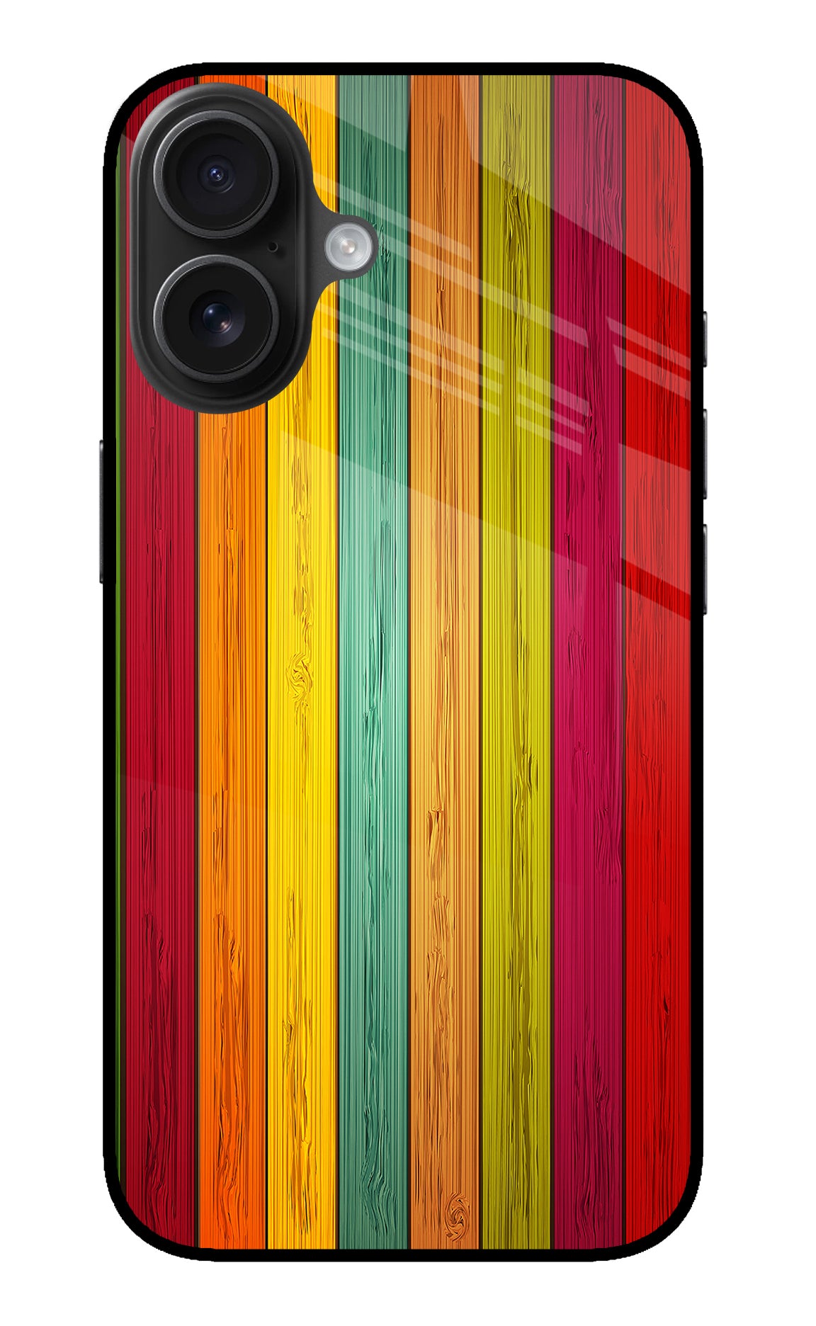 Multicolor Wooden iPhone 16 Back Cover